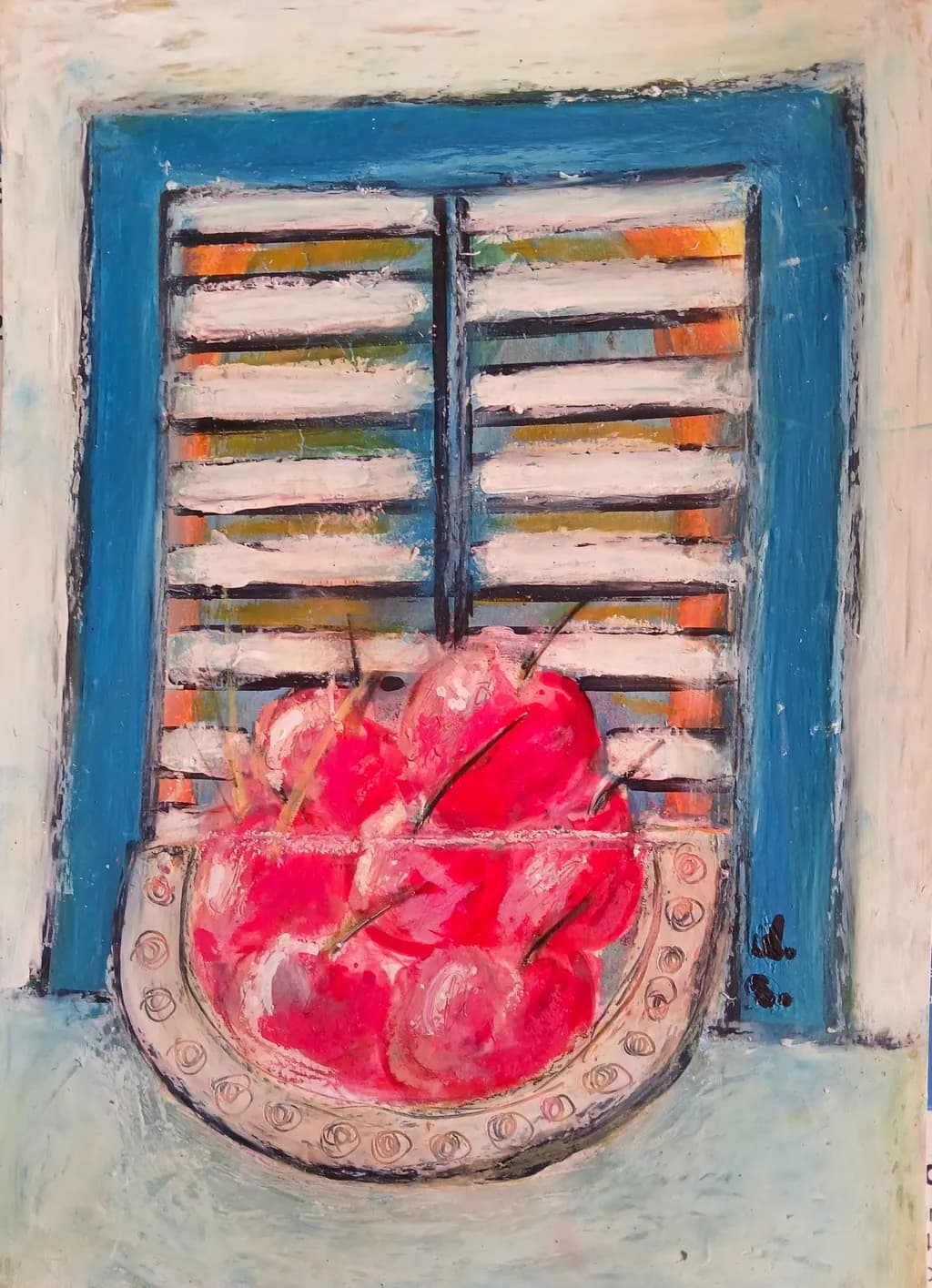 Cherries in a Greek Bowl