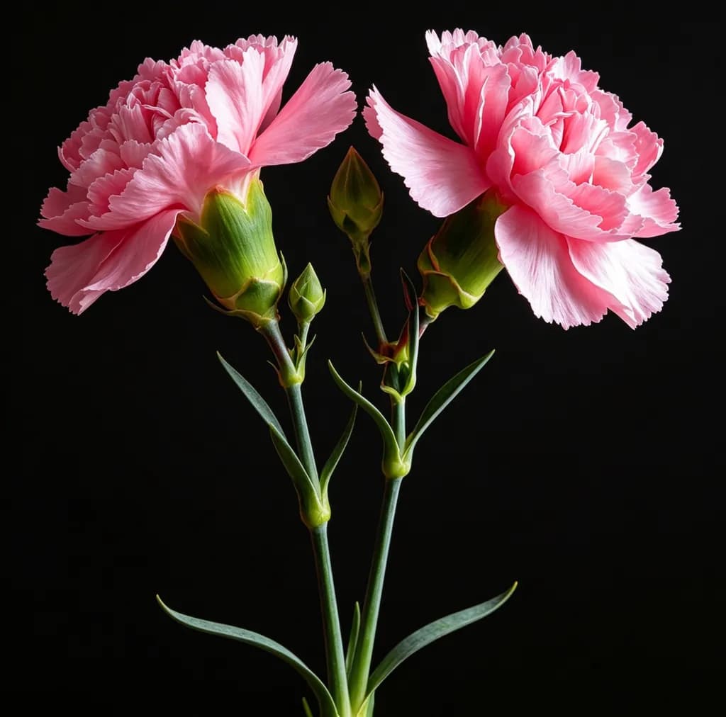 Twin Pink Carnations