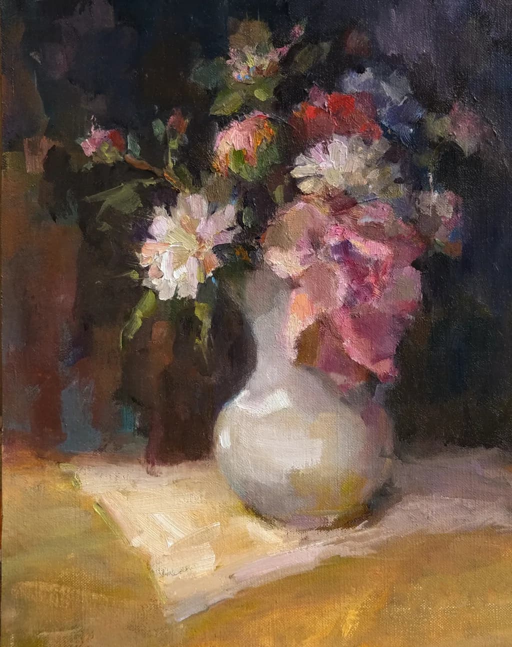 Vintage Pink and Gold Flowers