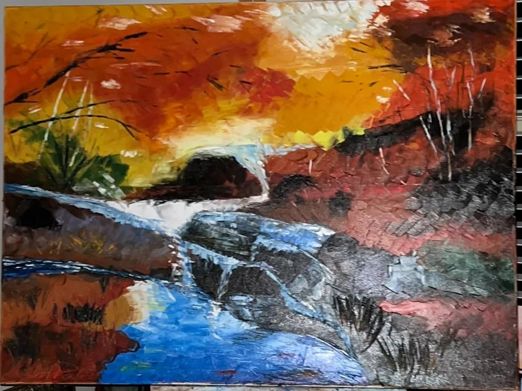 Autumn River Cascade