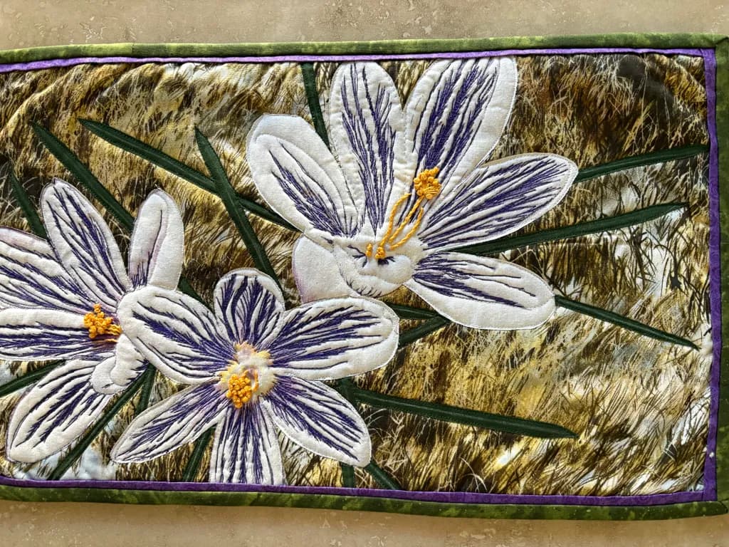 Embroidered Crocus Bloom