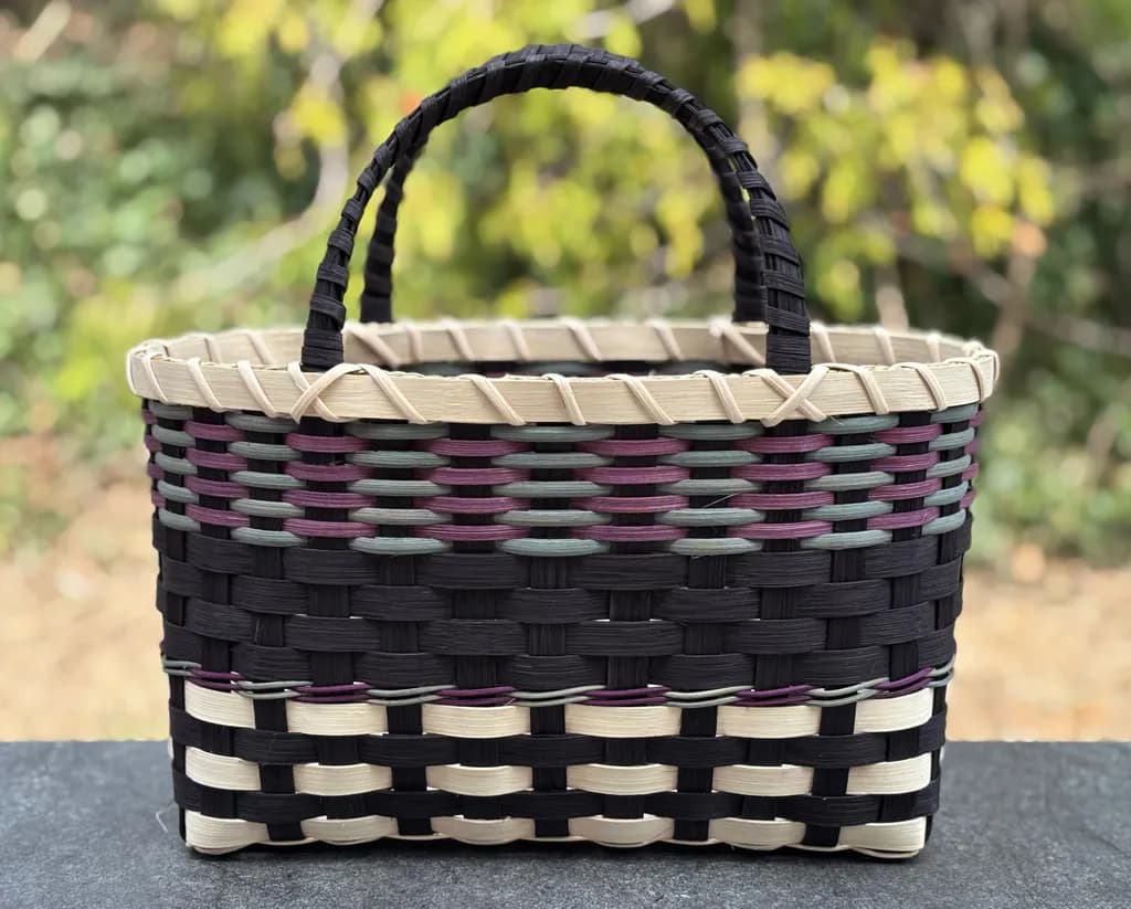 Striped Woven Basket