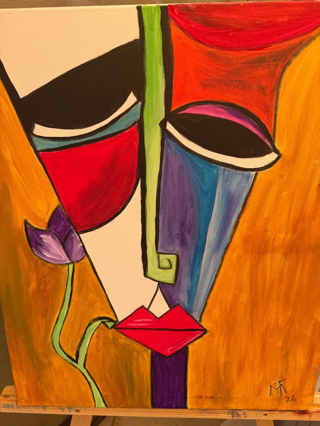 Cubist Blossom Face