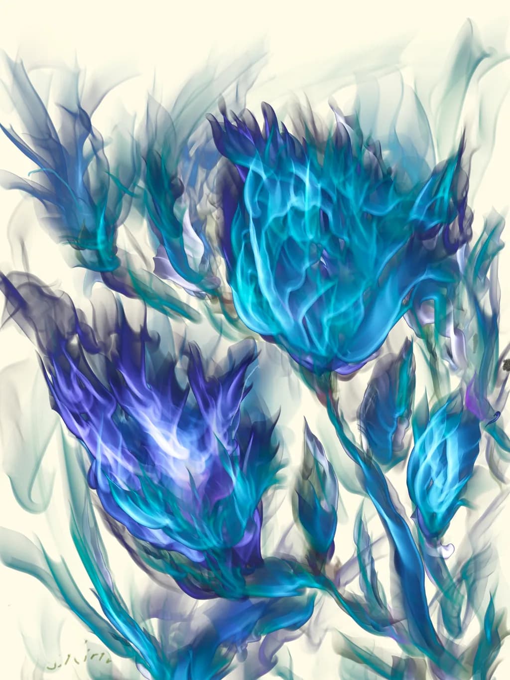 Blue Smoke Blooms