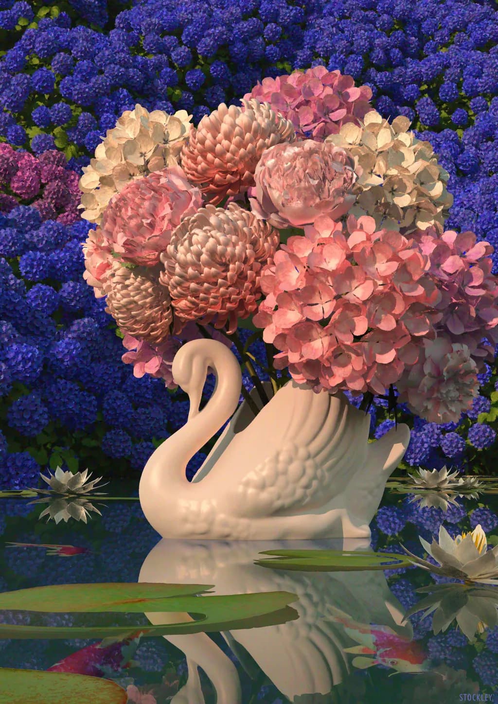 Swan Vase Bloom