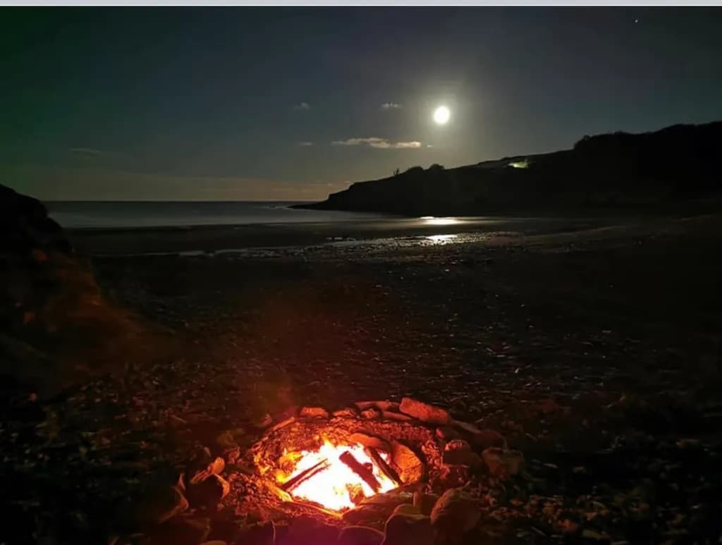 Moonlit Campfire Glow
