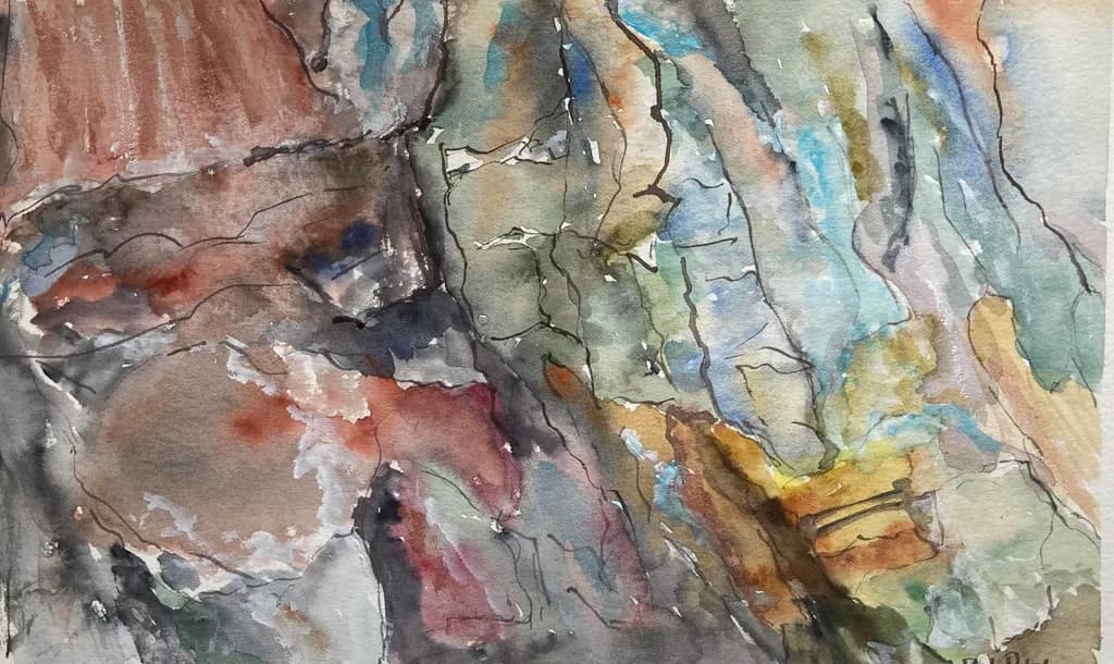 Weathered Rockface at Penbryn Beach