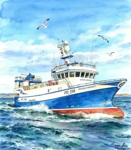 Ocean Harvest heading to tĥe grounds.