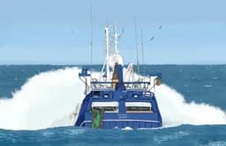 Punching into the sea.