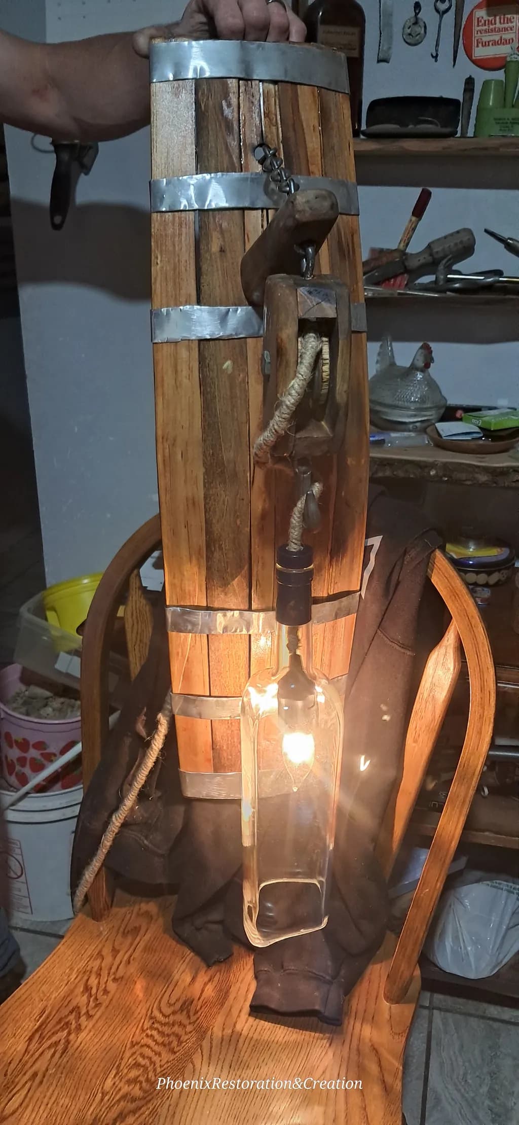 Rustic Barrel Lamp