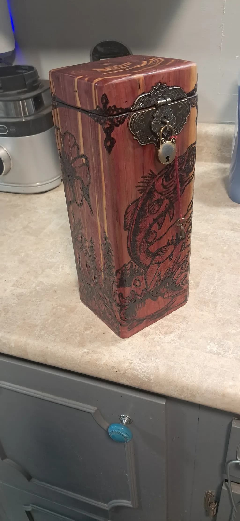Engraved Wooden Lockbox