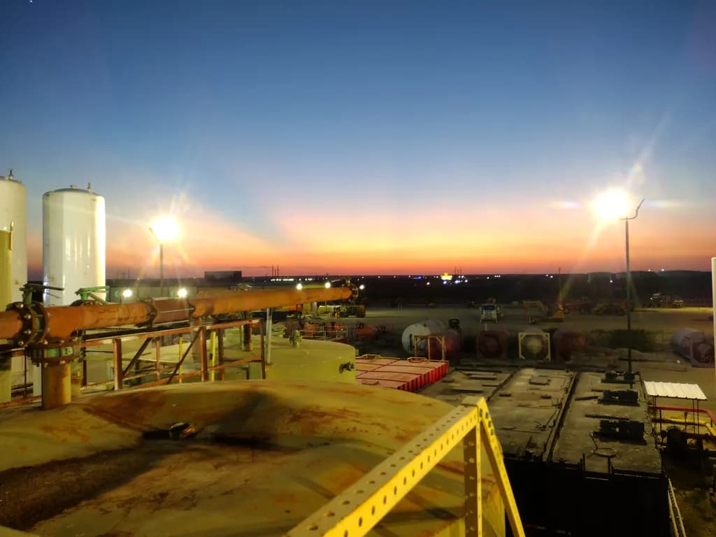 Industrial Sunset Scene