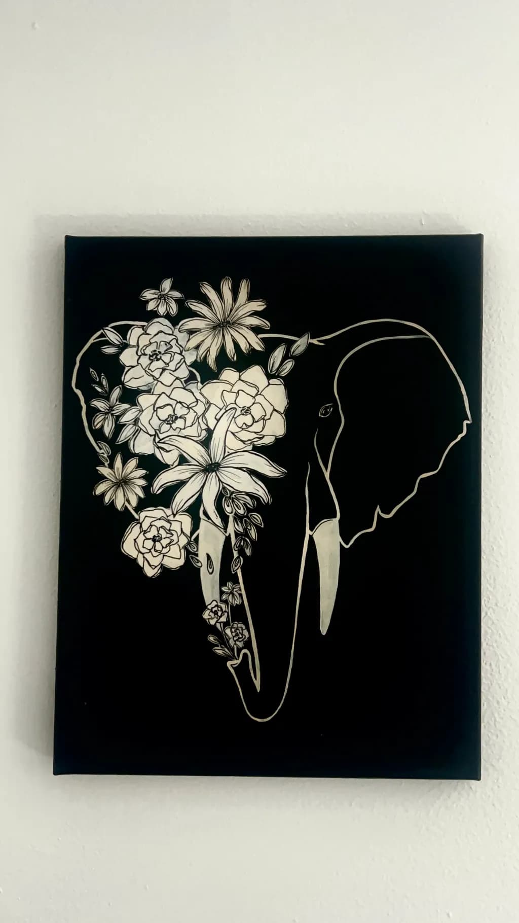 Floral Elephant Silhouette