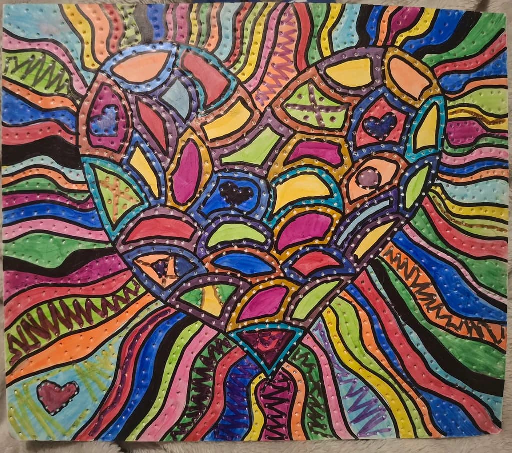 Radiant Mosaic Heart