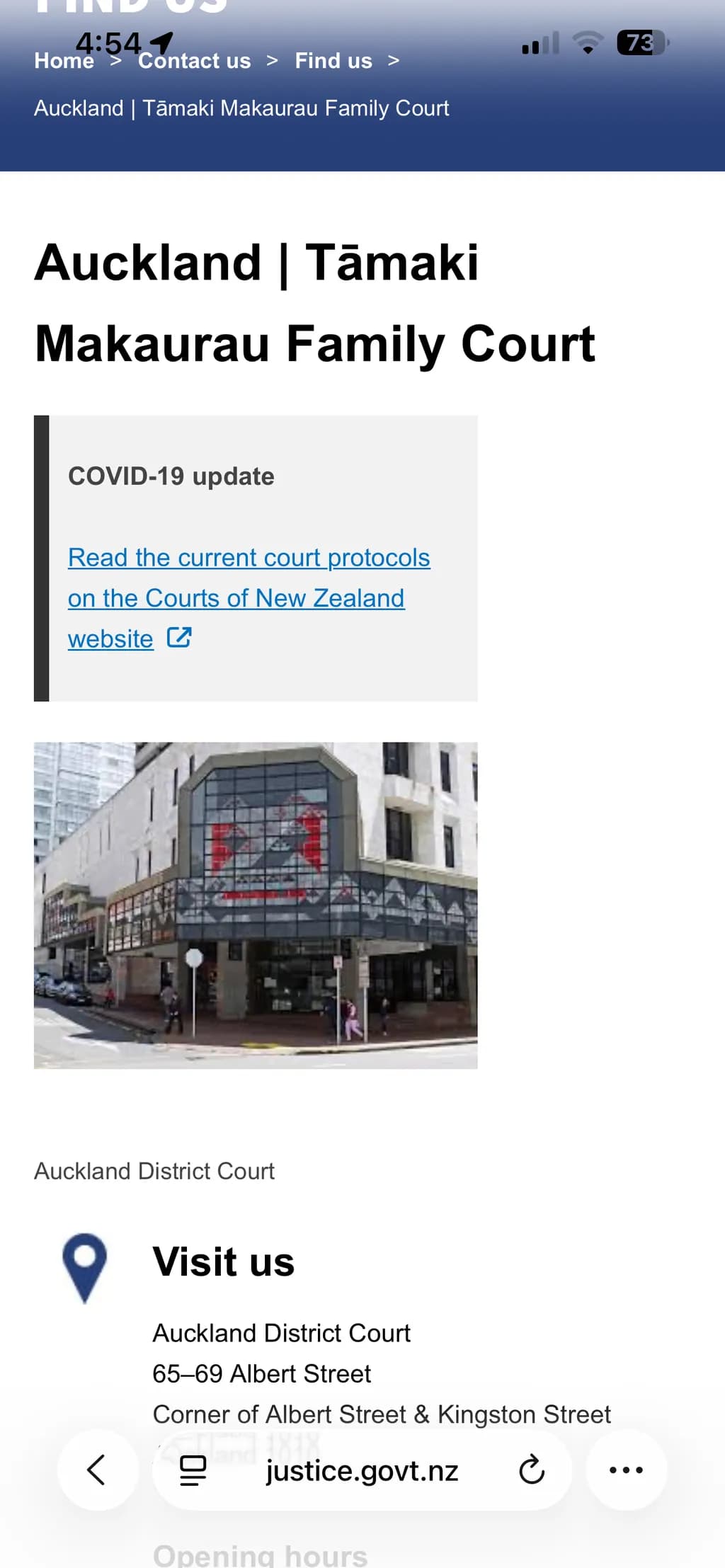 Auckland Family Court Facade