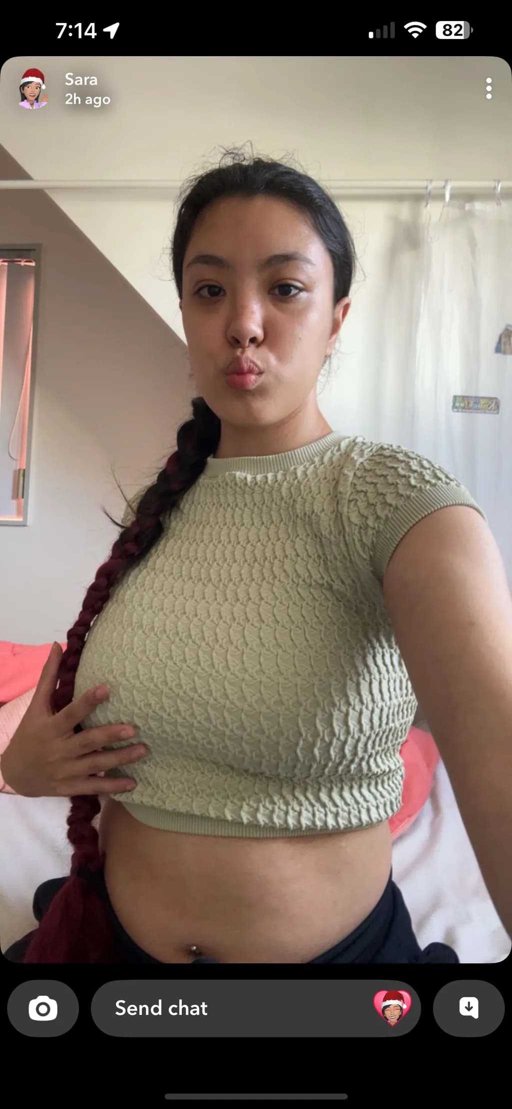 Textured Crop Top Selfie