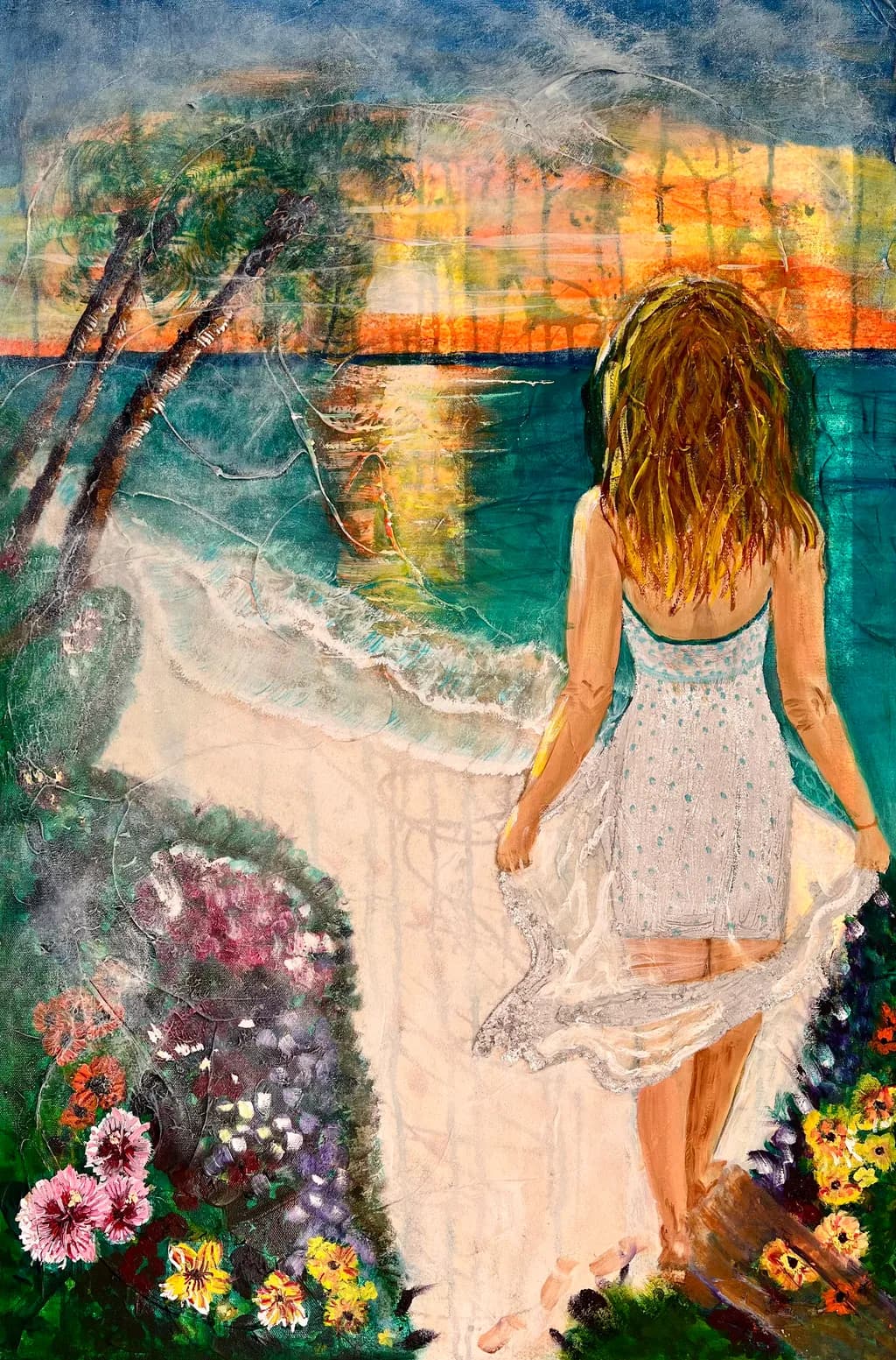 Sunlit Shoreline Walk