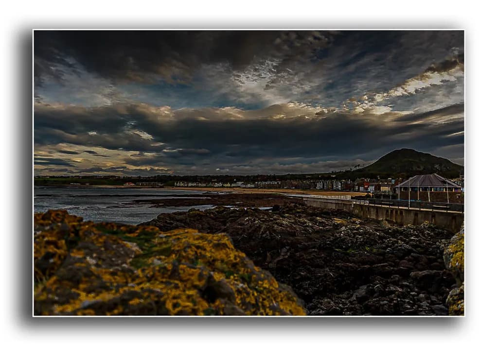 Rocky Coastline at Dusk