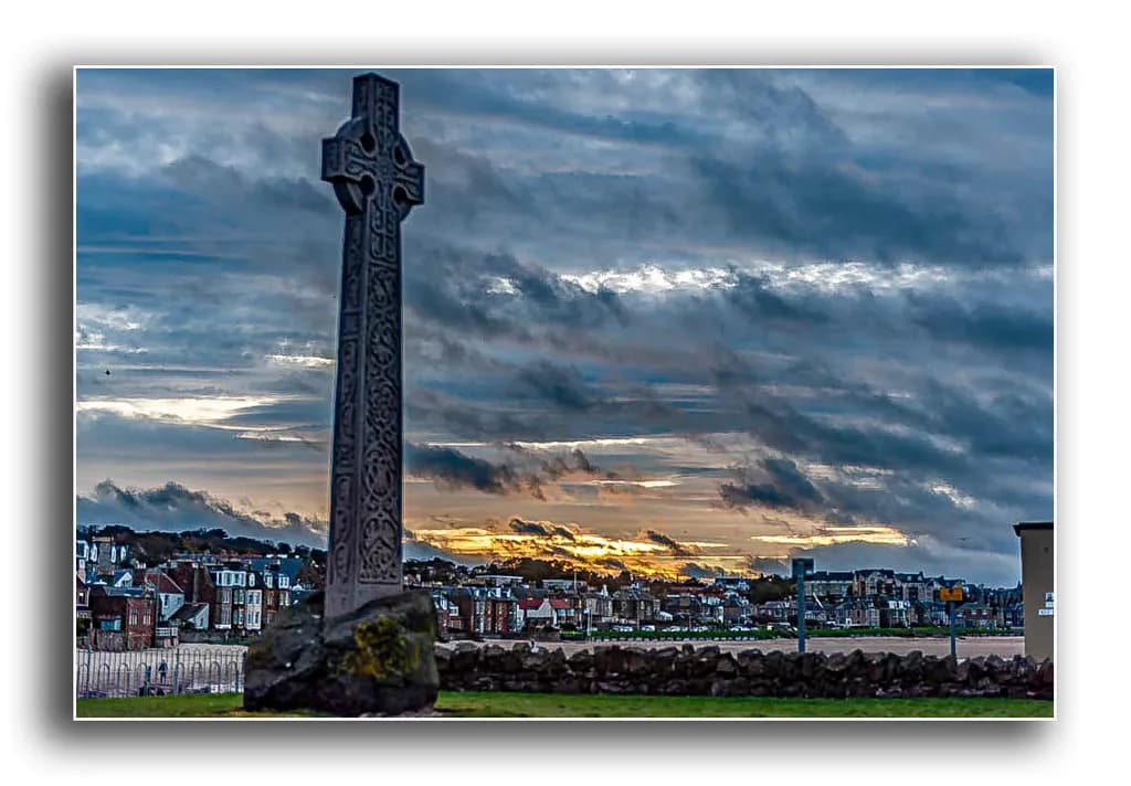 Sunset Over Cross and Town