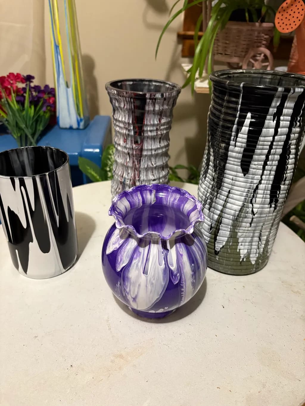 Rippled Drip Vases