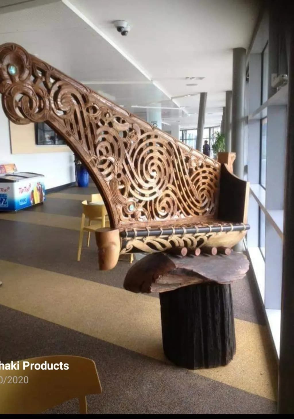 Carved Tribal Canoe Bench