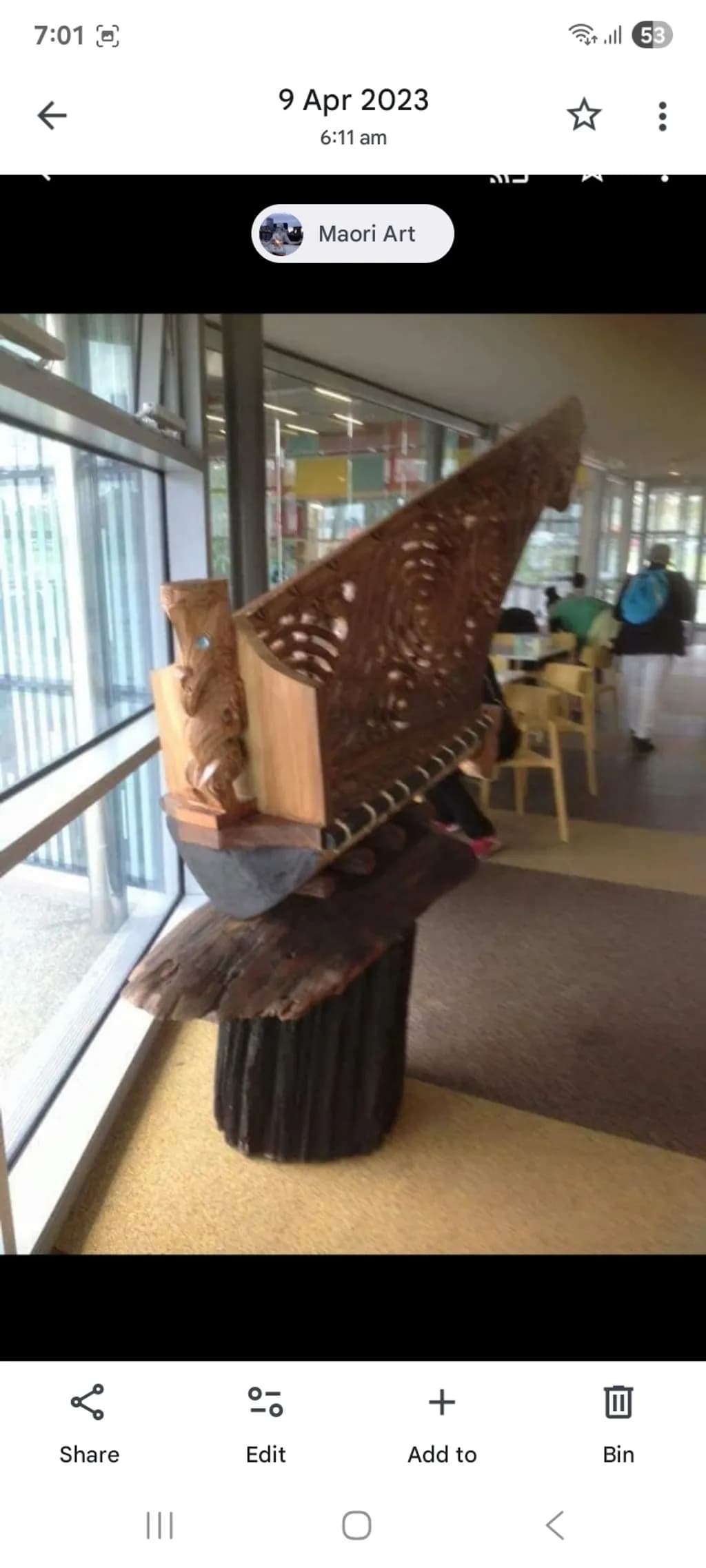 Maori Carved Canoe Sculpture