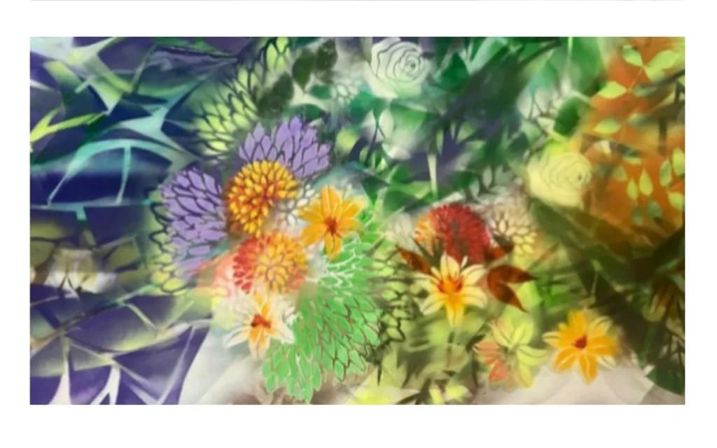 Colorful Abstract Garden Blooms