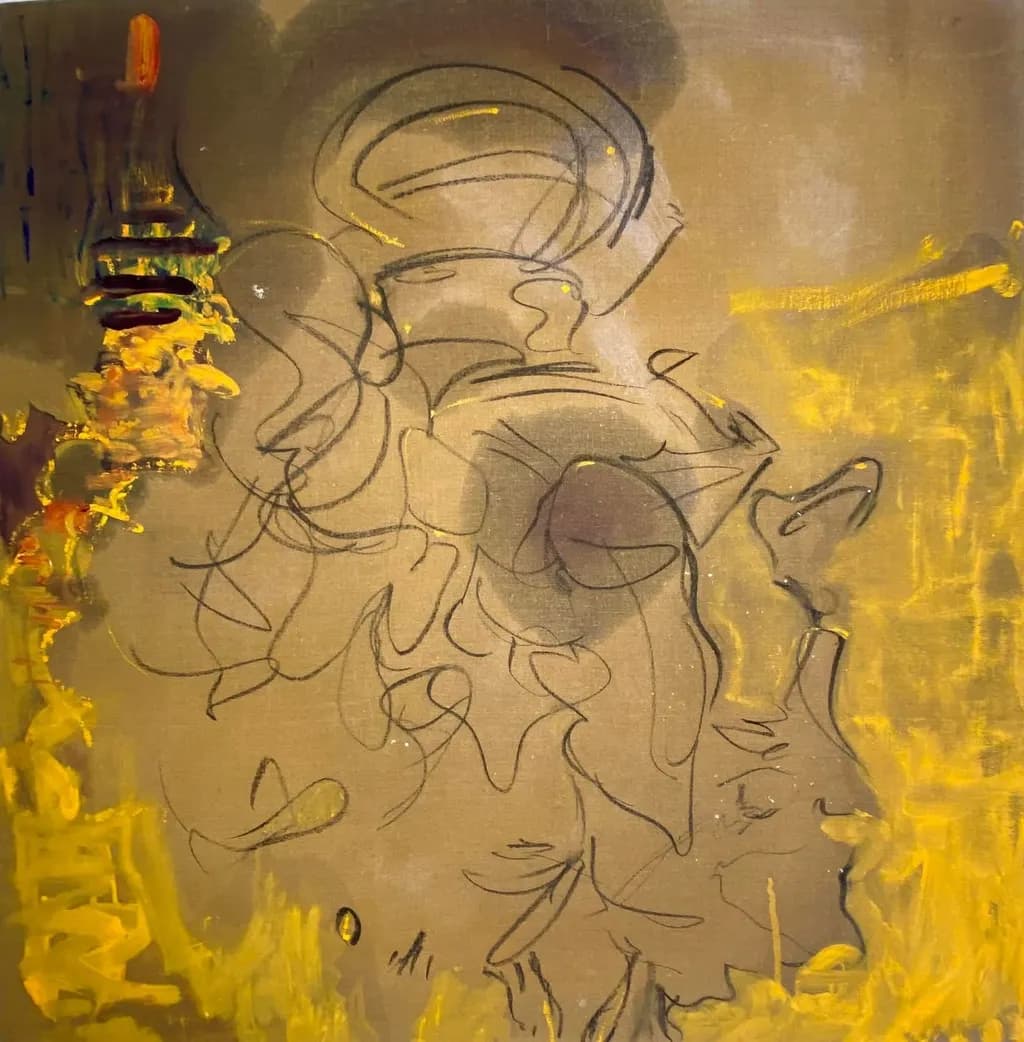 Abstract Faces in Yellow