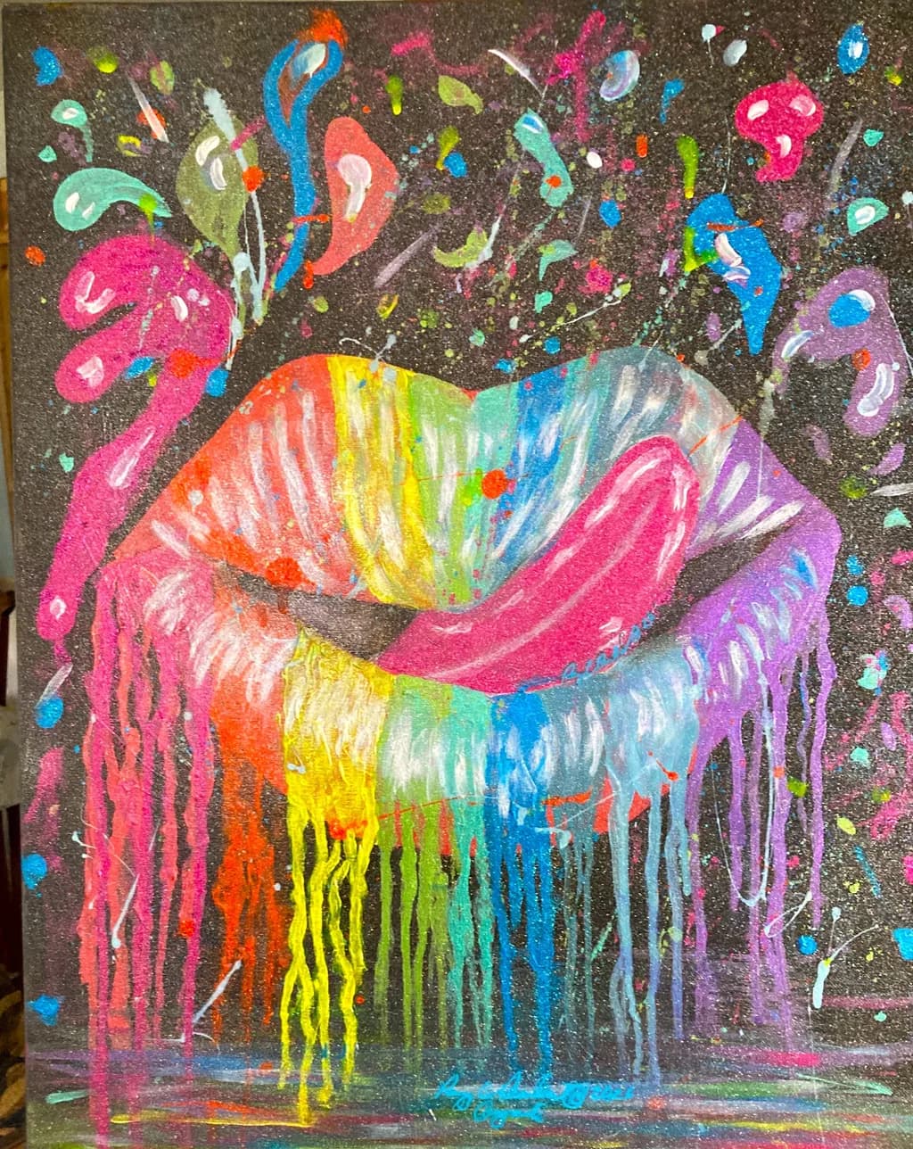 Colorful Dripping Lips