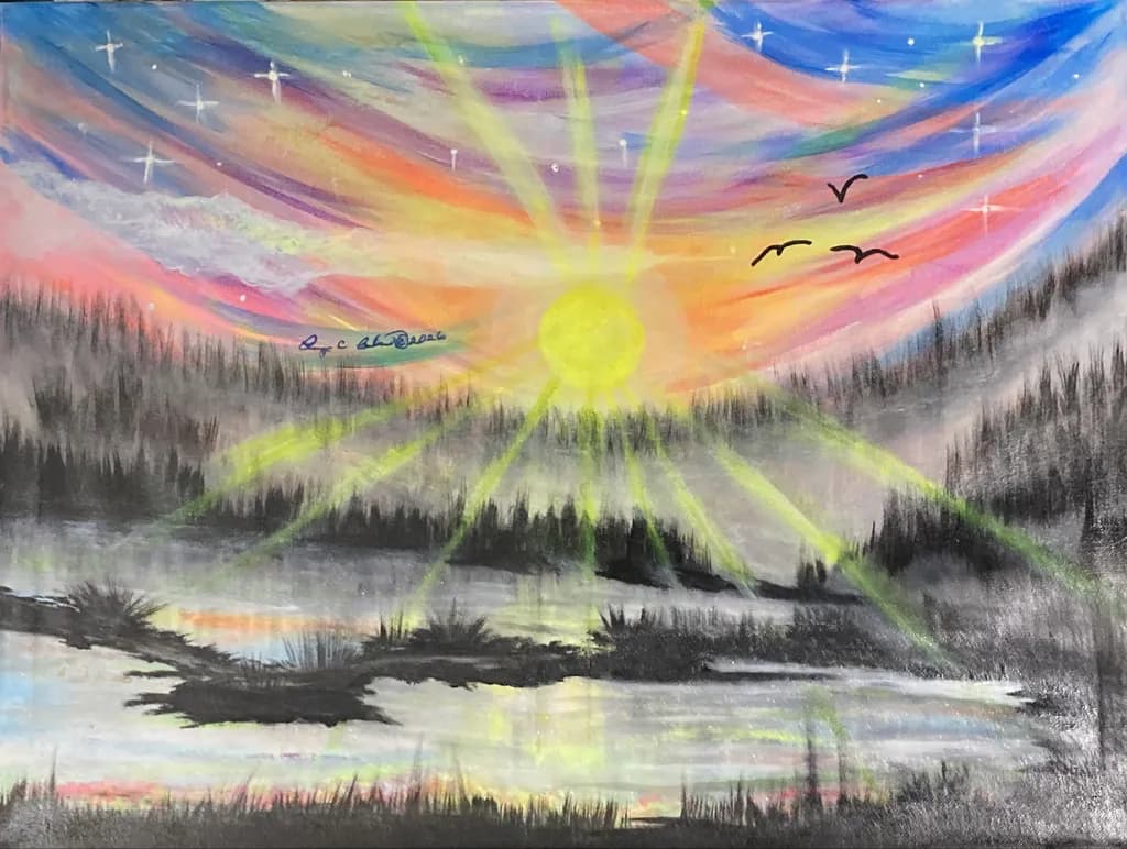Sunset Landscape Reflection