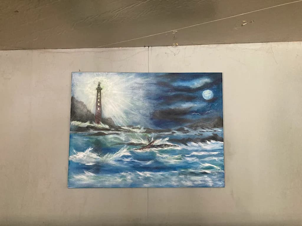 Lighthouse by Stormy Sea
