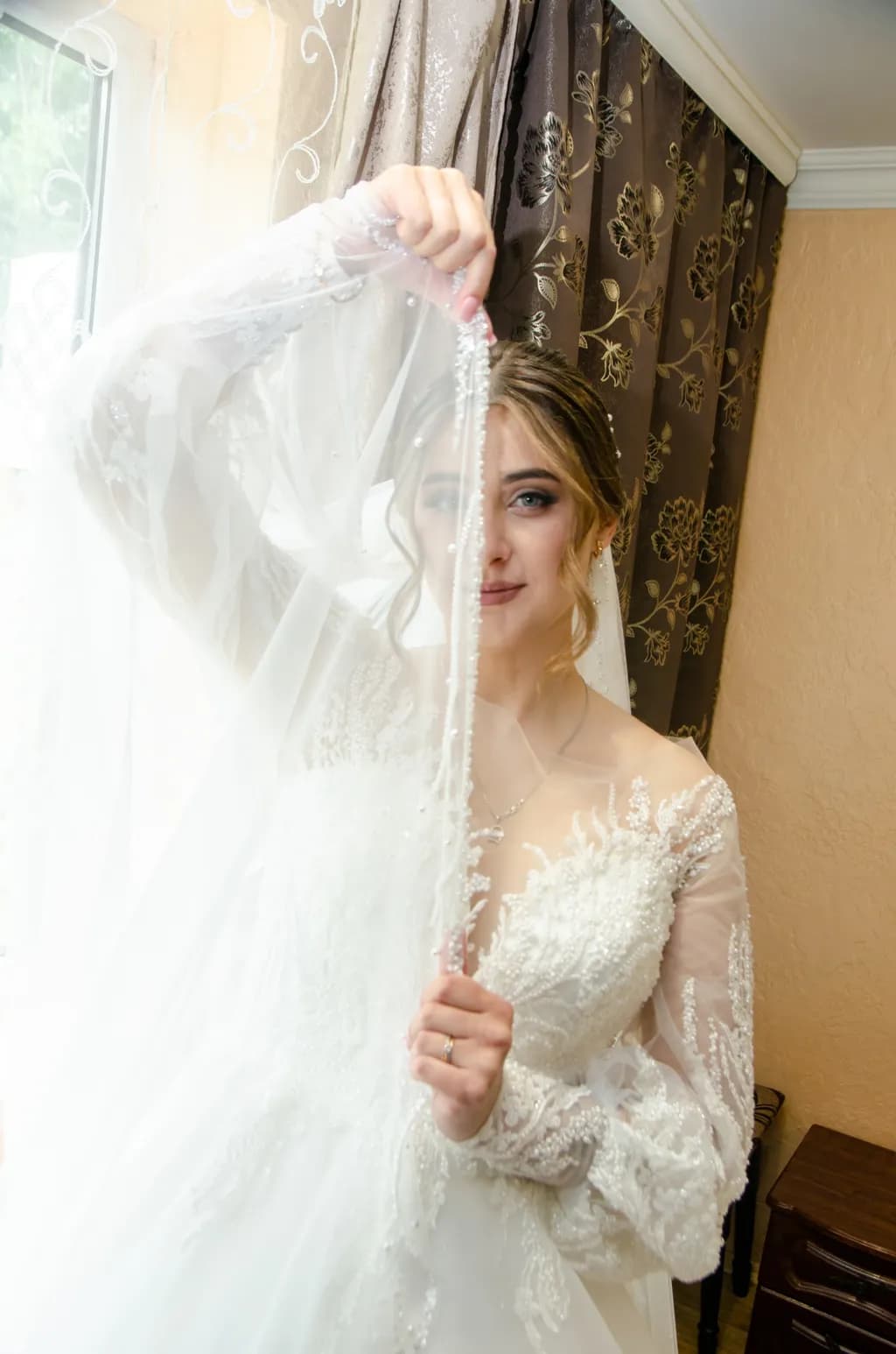 Beaded Veil Elegance