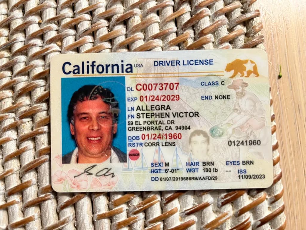 California License Portrait