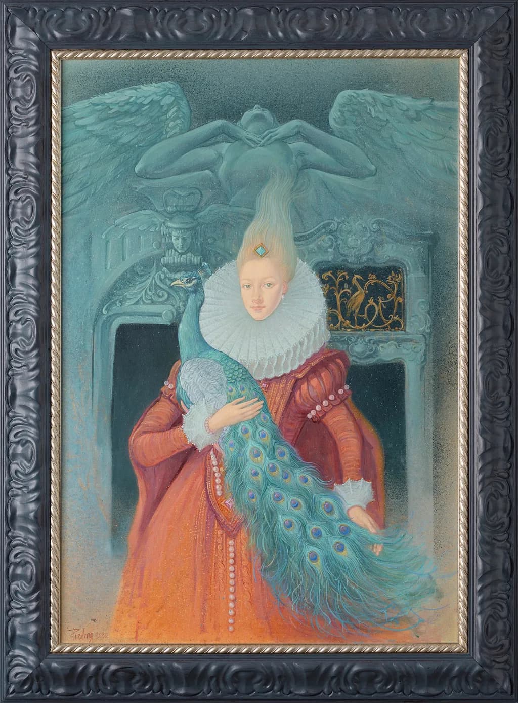 Baroque Peacock Portrait