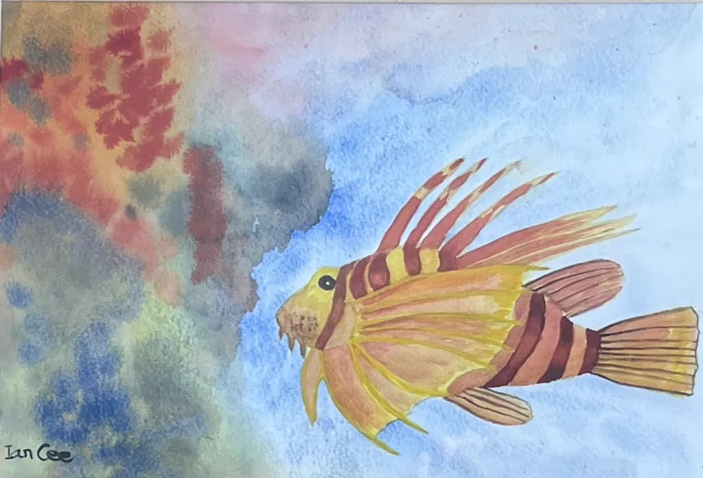 Lionfish and Coral Reef