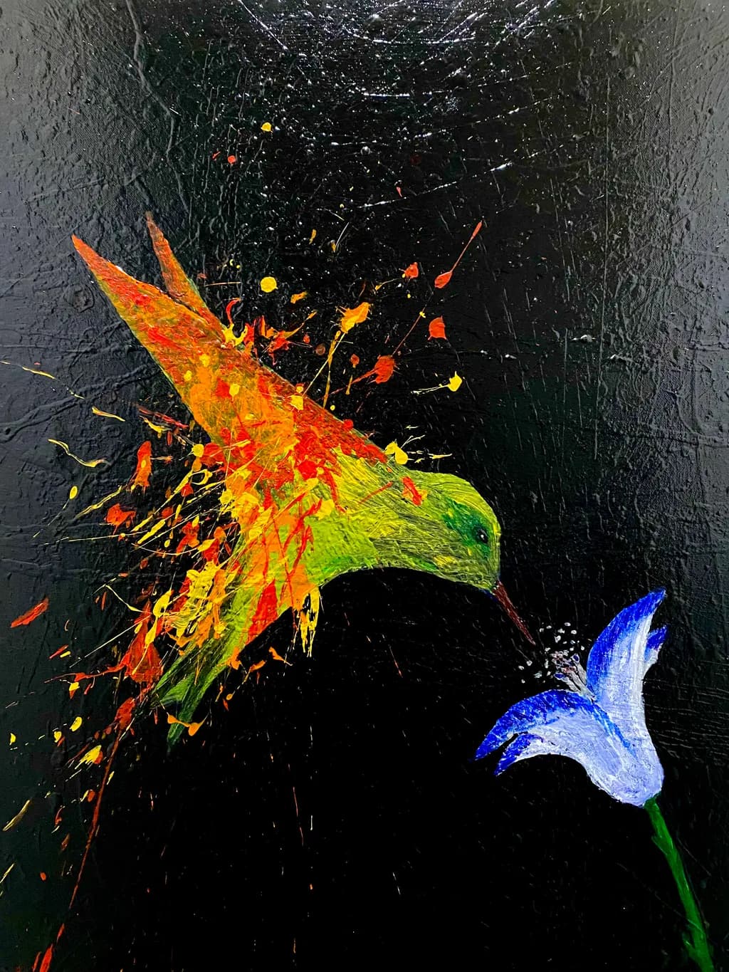 Hummingbird and Flower