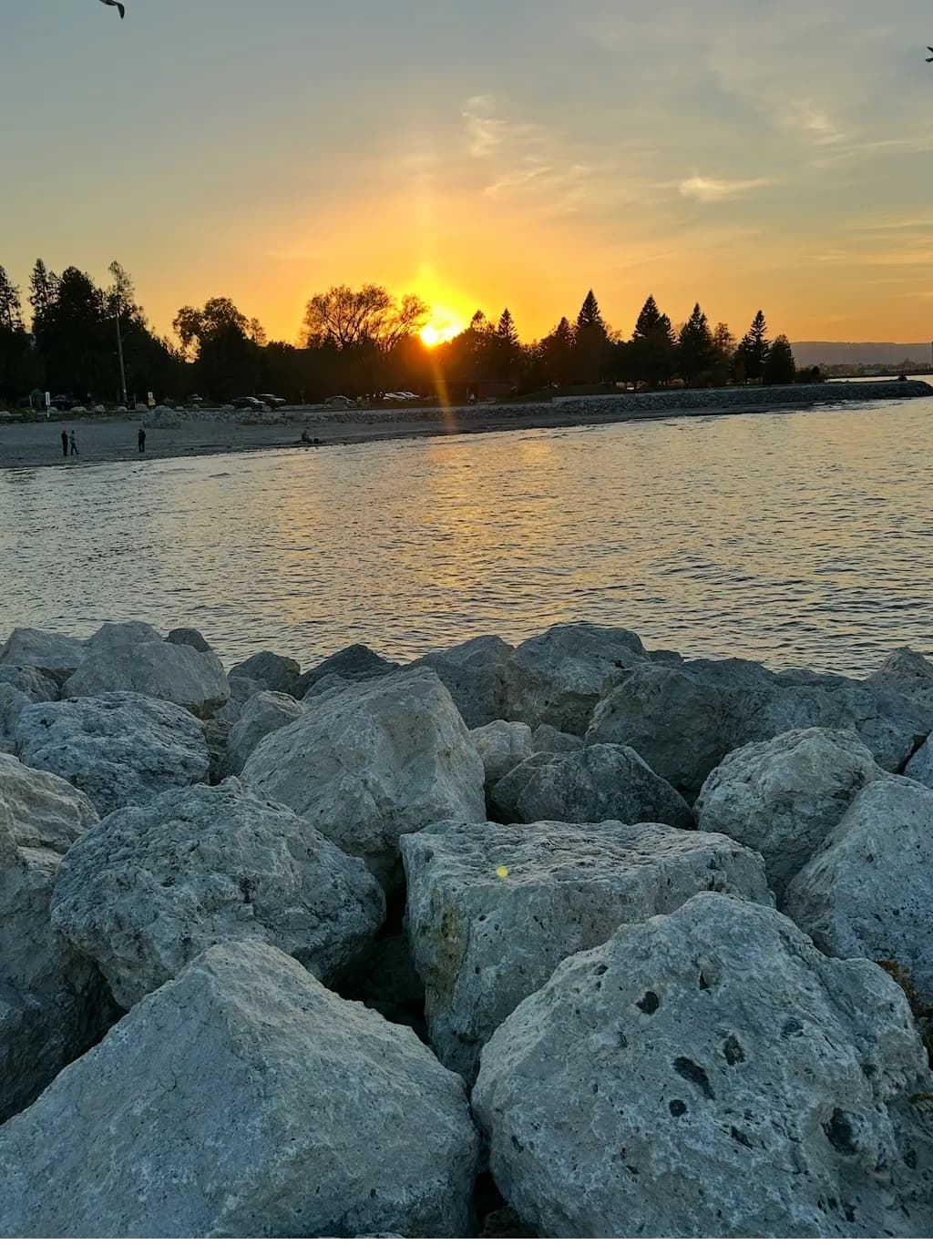 Sunset over Rocky Shoreline
