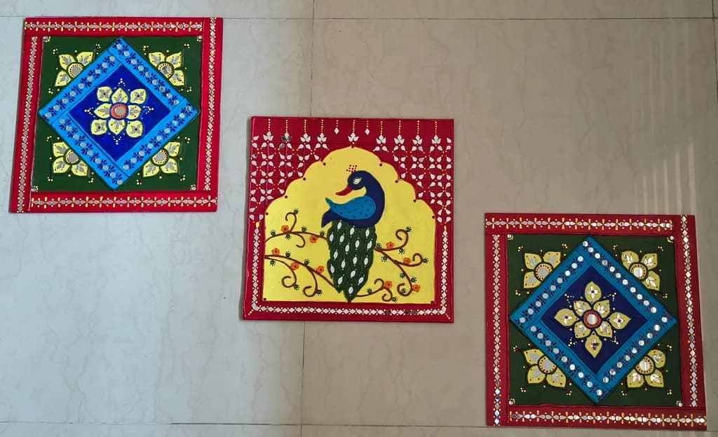 Peacock Mandala Trio