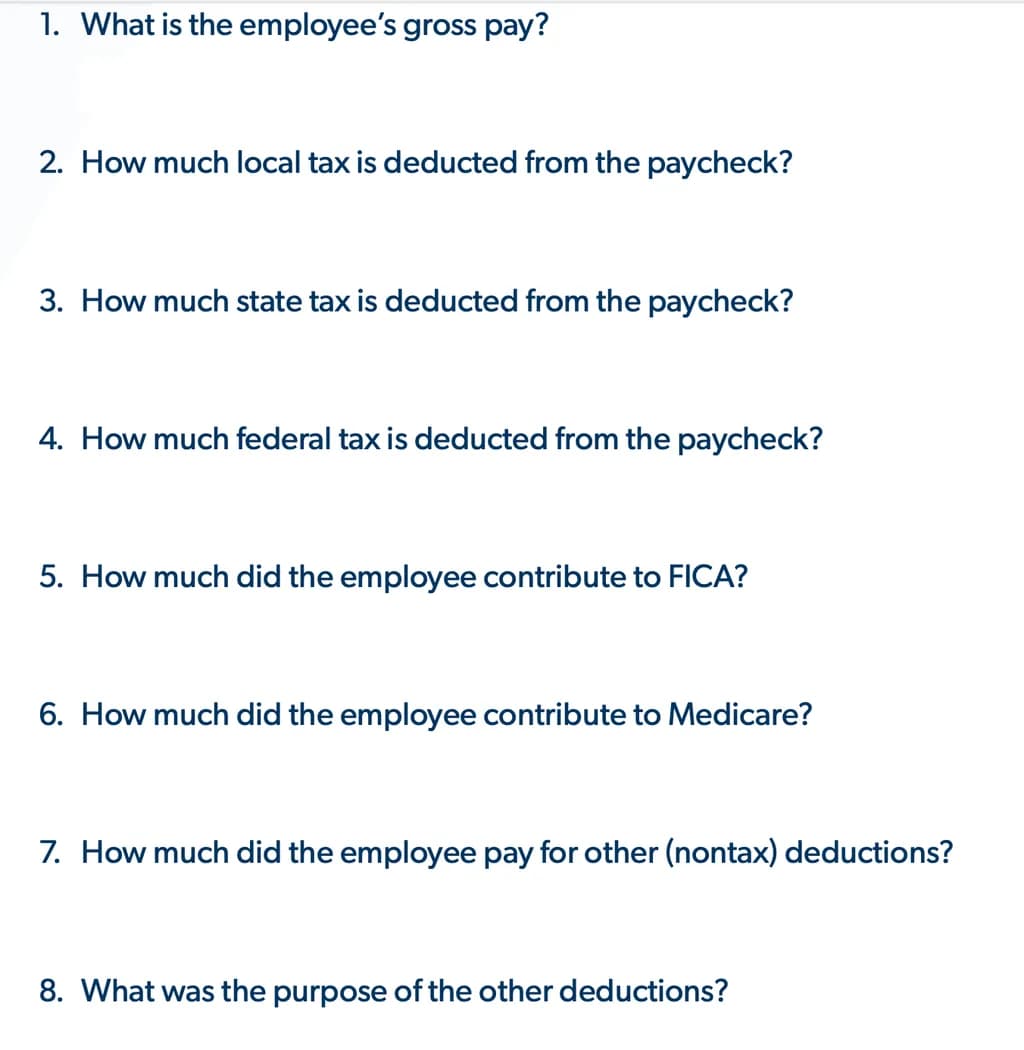 Payroll Breakdown Quiz