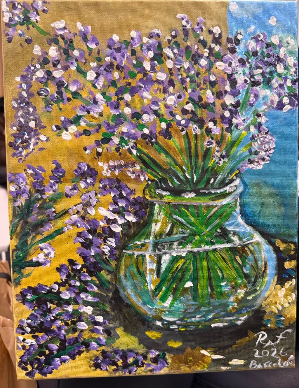 Lavender Bouquet in Glass