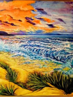 Crashing Waves at Dusk