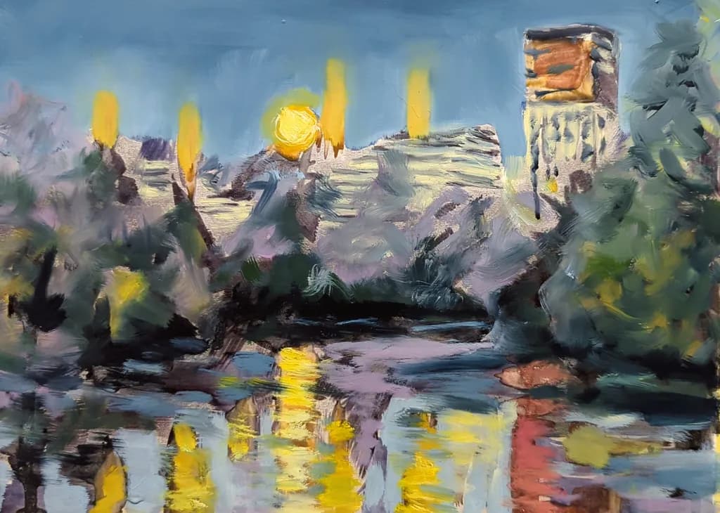 City Glow Reflections
