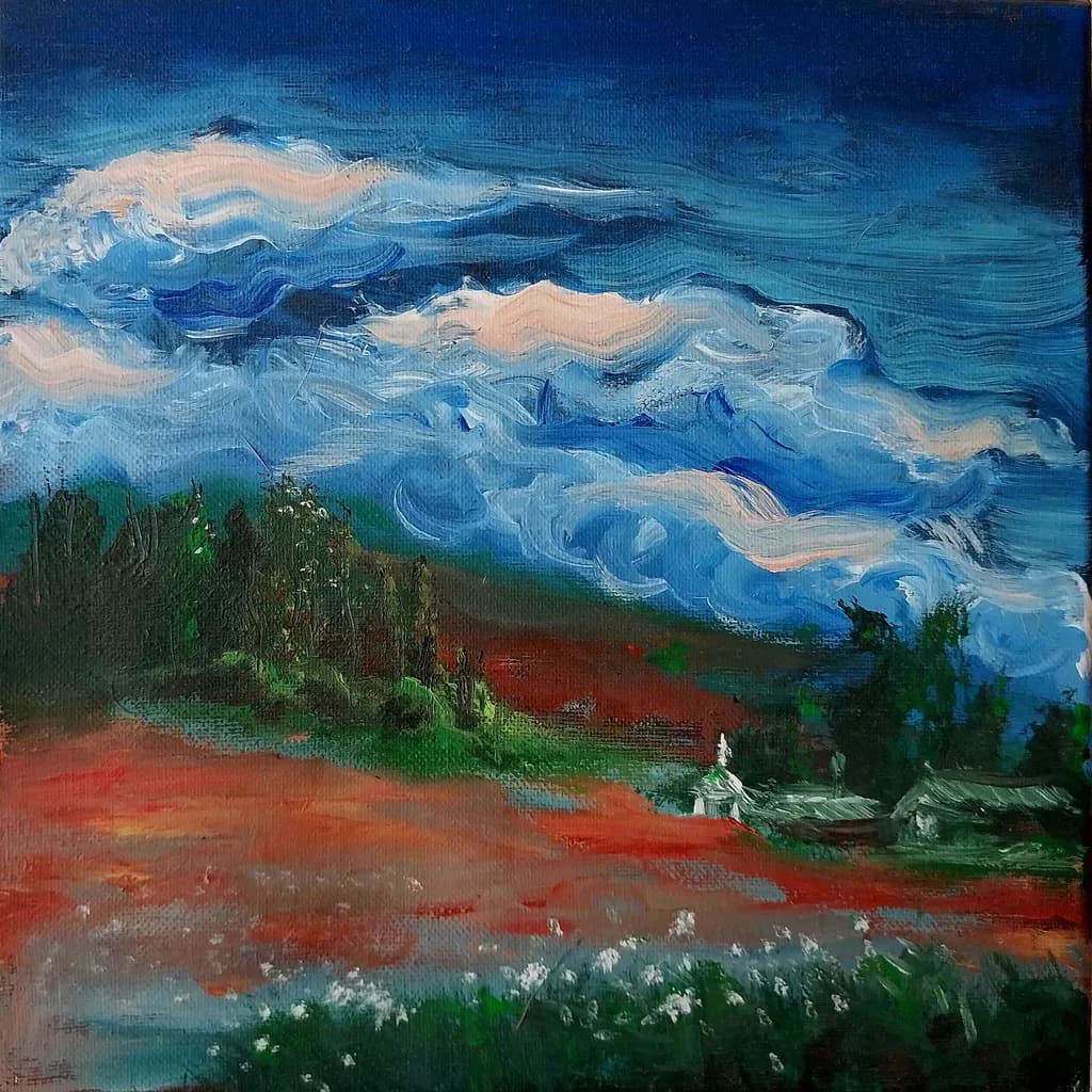 Cloudscape Over Fields