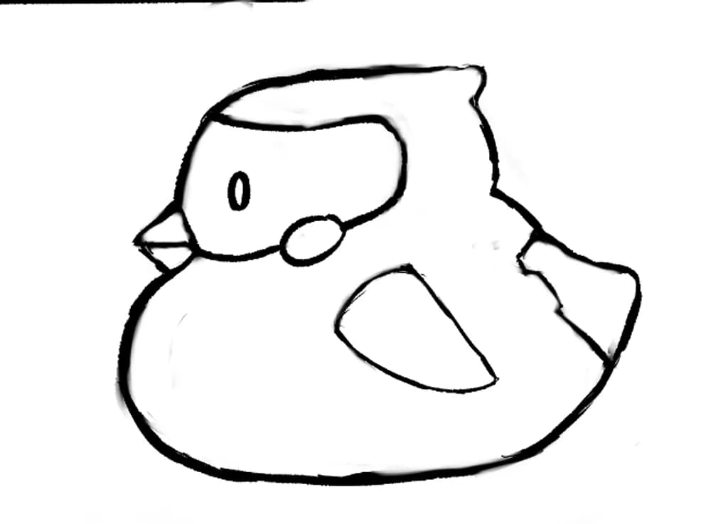 Plump Outline Bird