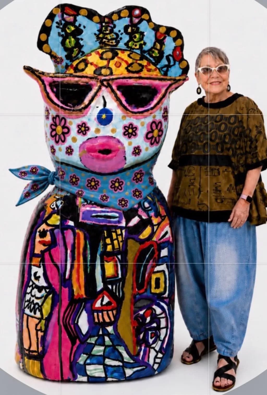 Colorful Abstract Portrait Sculpture