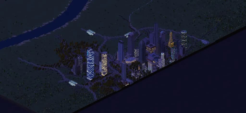 Night River Cityscape