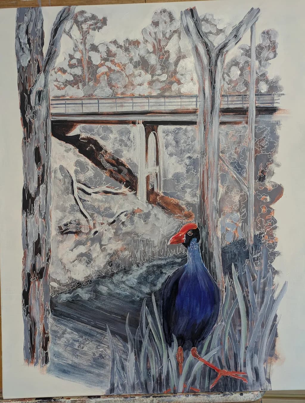 Bridge and Purple Swamphen