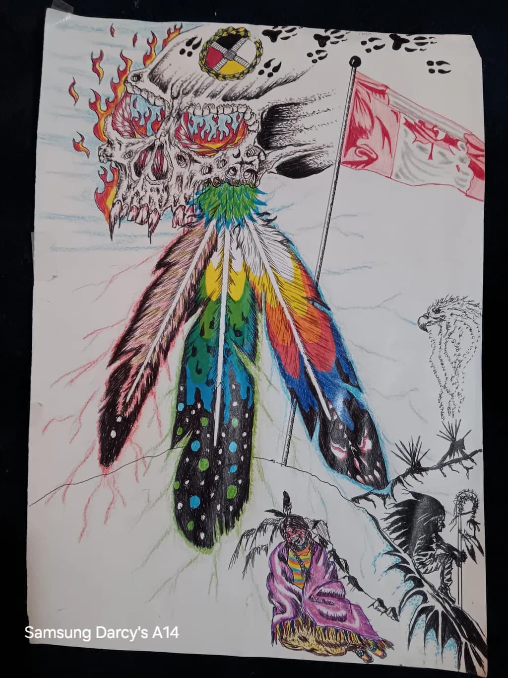 Flaming Spirit Skull