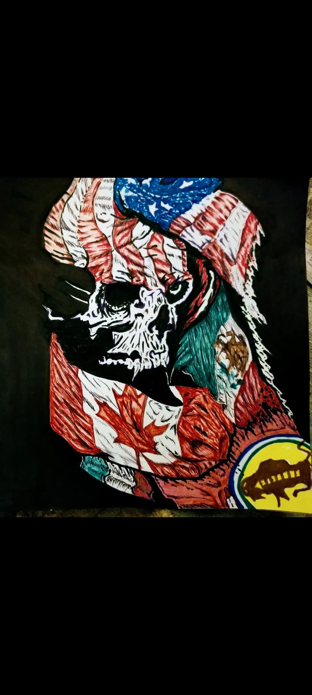 Patriotic Skull Mosaic