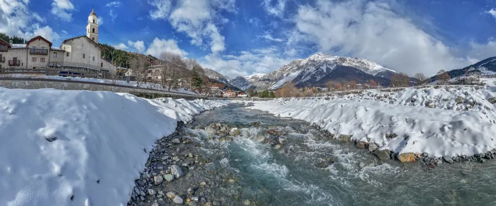 Snowbound Village Panorama